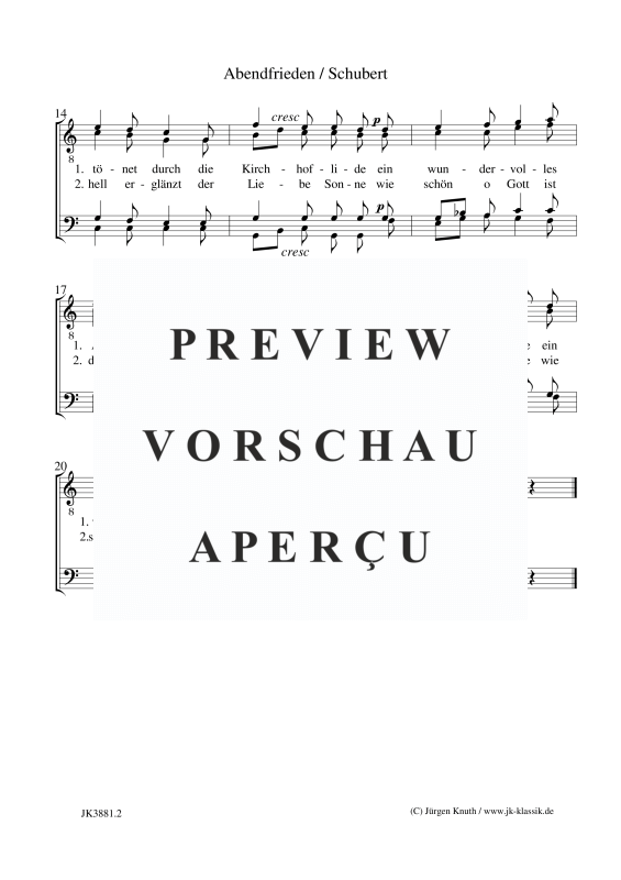 gallery: Abendfrieden, , (Männerchor)