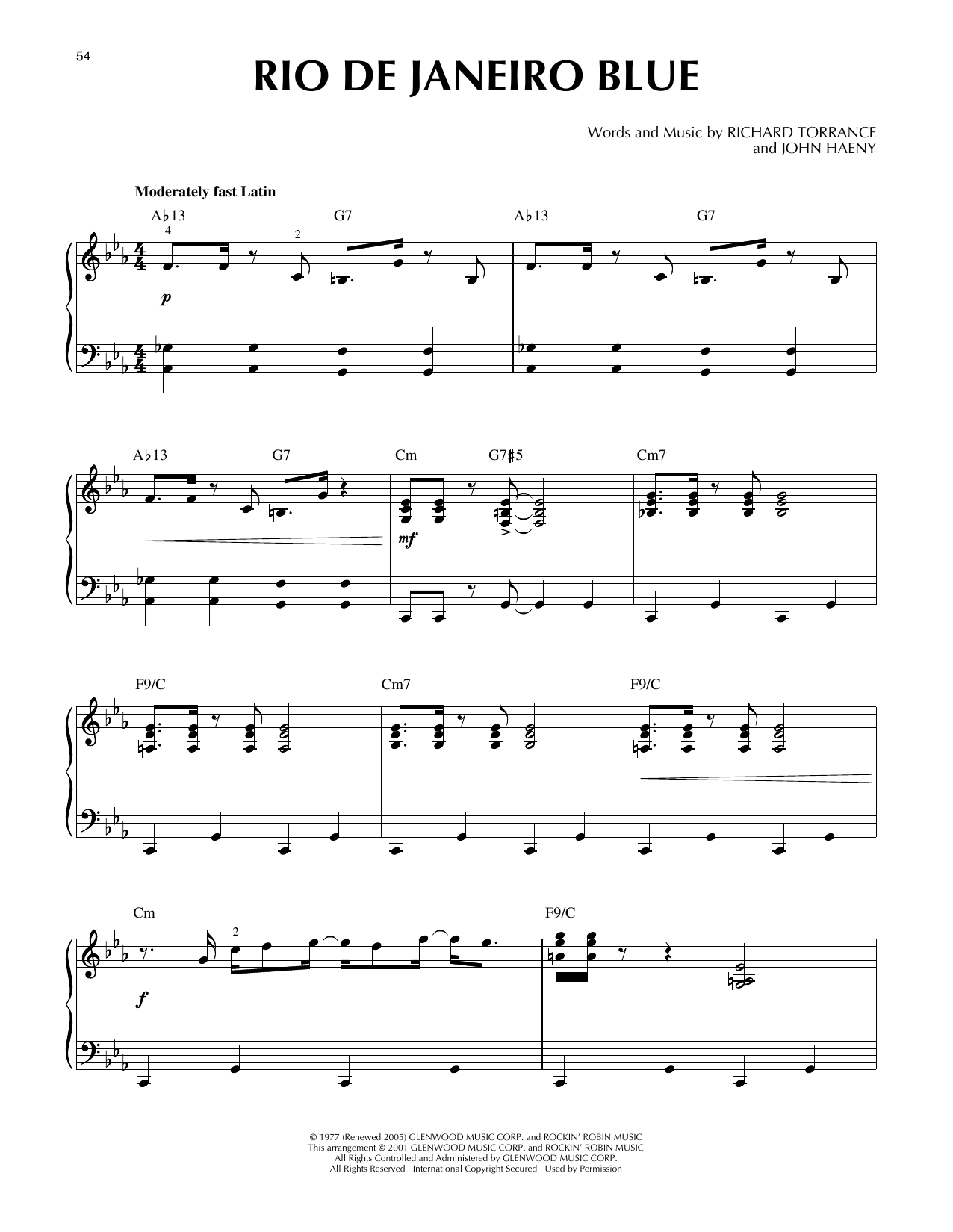 Produktgalerie: Seite 1 von 1 Rio De Janeiro Blue (arr. Larry Moore), Randy Crawford, Klavier