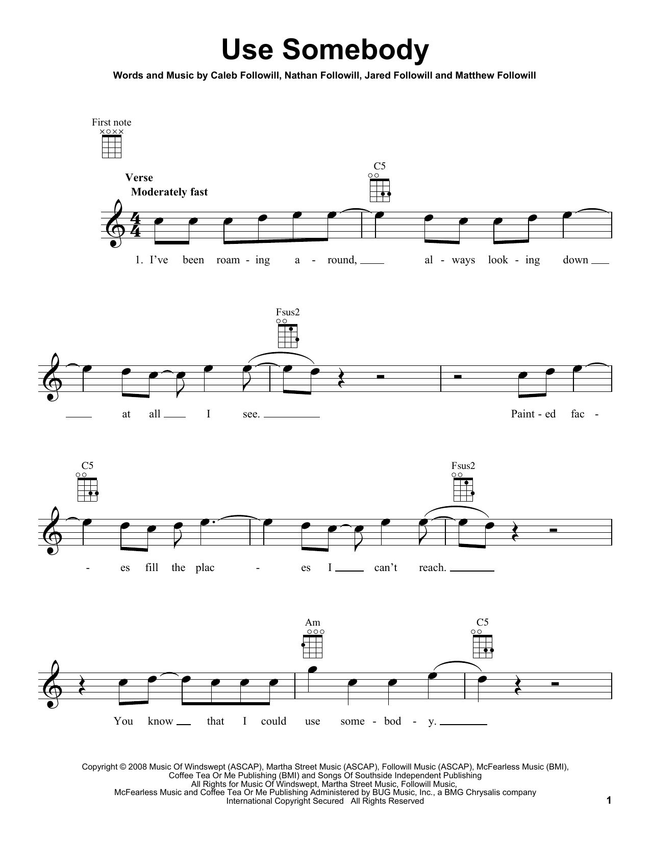 Product gallery: Page 1 of 1 Use Somebody, Kings Of Leon