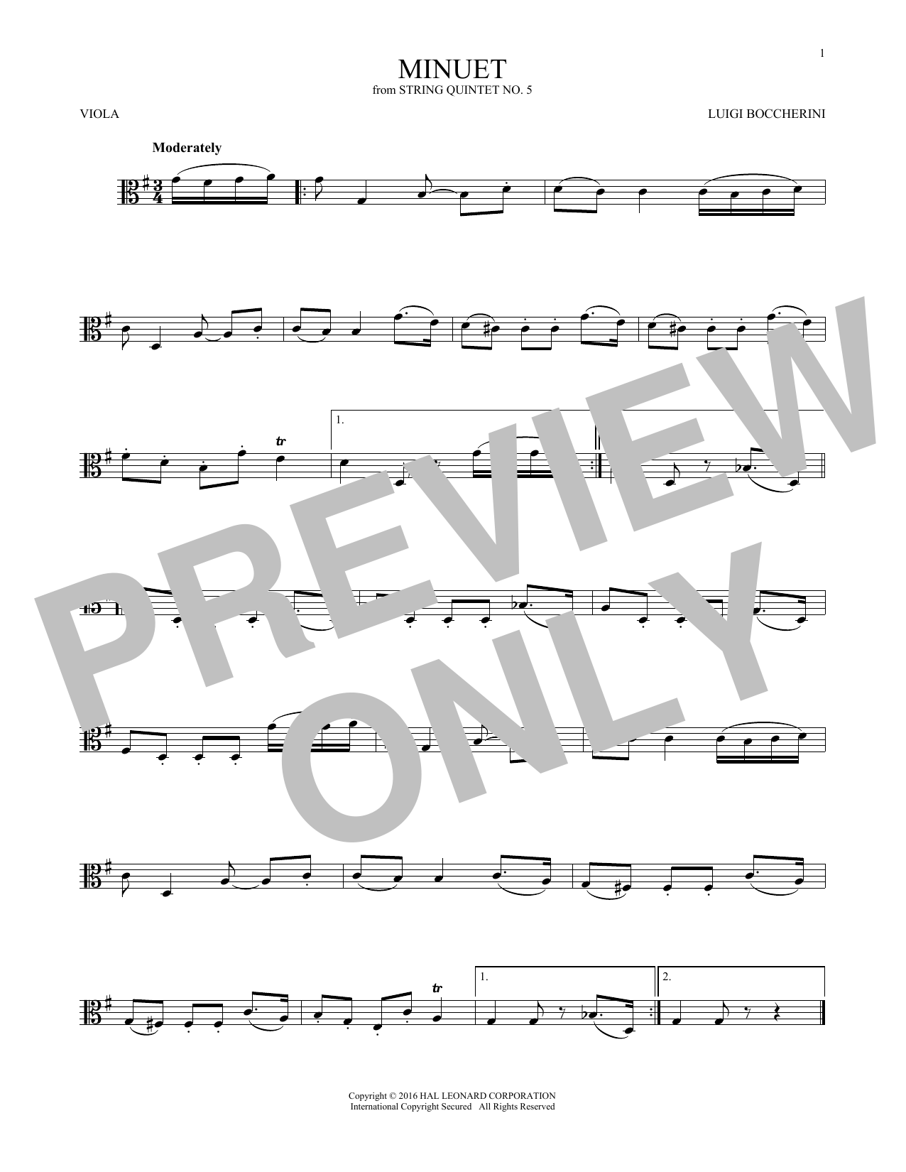 Product gallery: Page 1 of 1 Minuet, Luigi Boccherini
