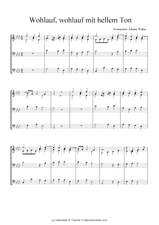 Produktbild zu: Wohlauf, wohlauf mit hellem Ton Johann Walter