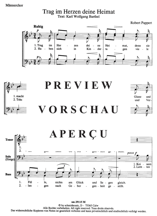 Product gallery: Page 2 of 3 Trag im Herzen deine Heimat , , (male choir)