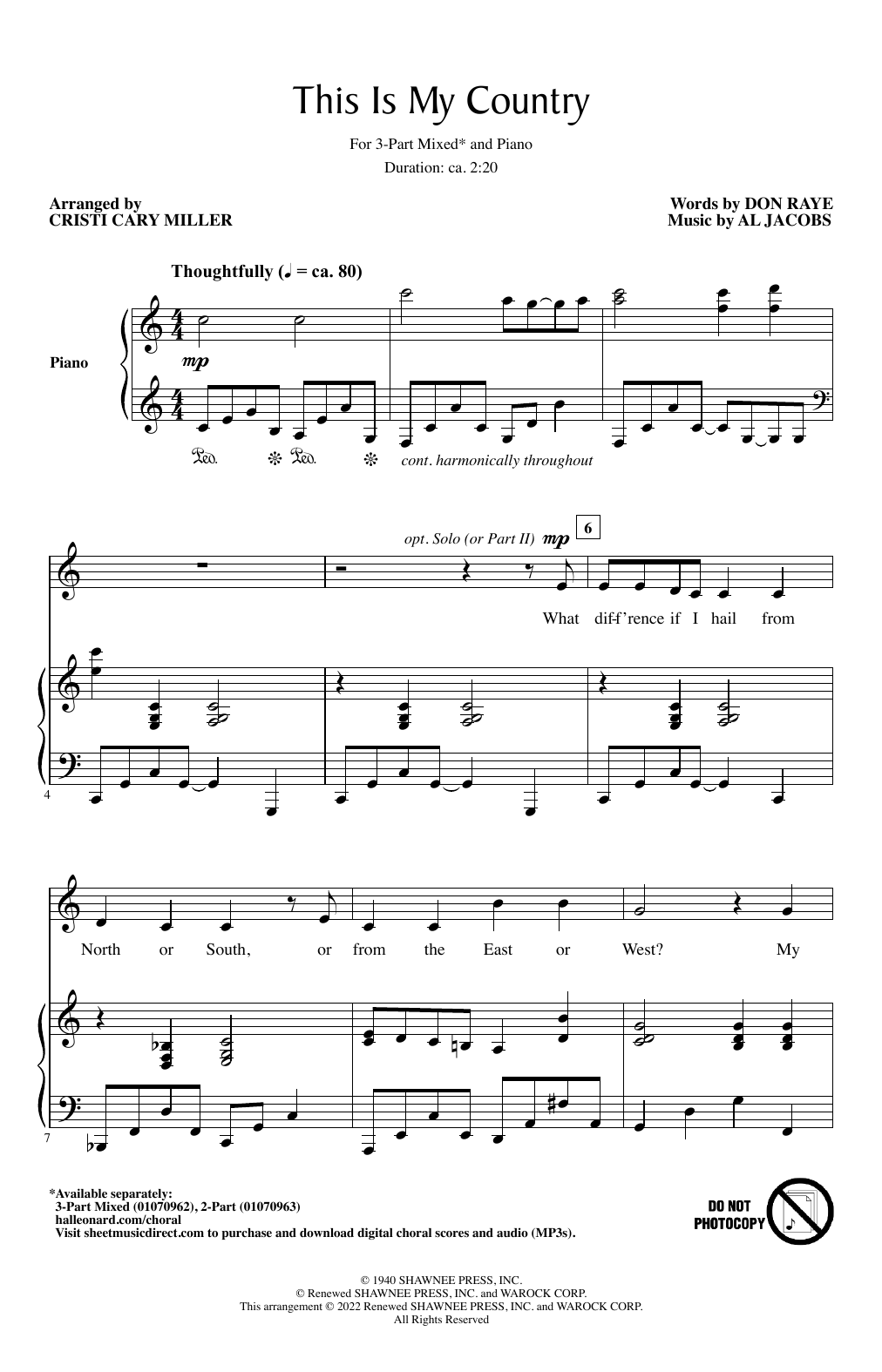 Produktbild zu: This Is My Country (arr. Cristi Cary Miller)