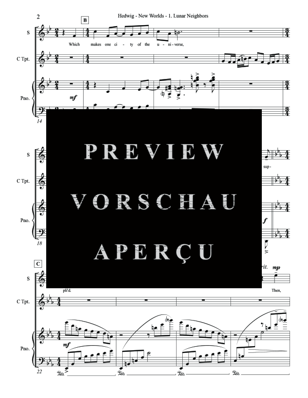 Produktgalerie: Seite 6 von 11 New Worlds, , (Trio Mezzo Sopran, Trompete in C/Flügelhorn und Klavier)
