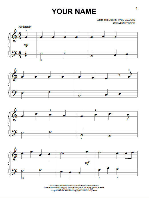 Produktgalerie: Seite 1 von 1 Your Name, Paul Baloche, Klavier