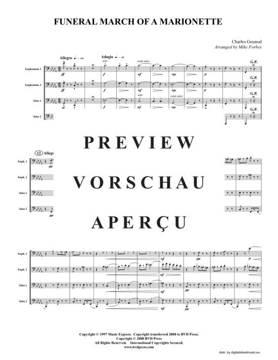 Product gallery: Page 2 of 13 Trauermarsch einer Marionette, Marche funebre d'une marionnette , , (Tuba Quartet: 2x Baritone, 2xTuba)