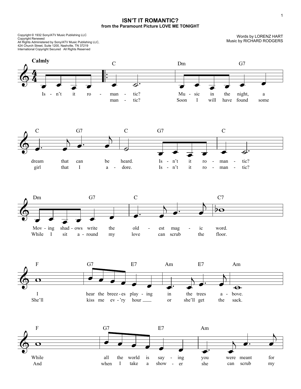 Product picture to: Isn't It Romantic? (arr. Scott Houston)