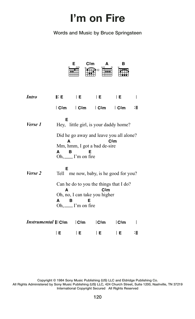 Produktgalerie: Seite 1 von 1 I'm On Fire, Bruce Springsteen, Gitarre