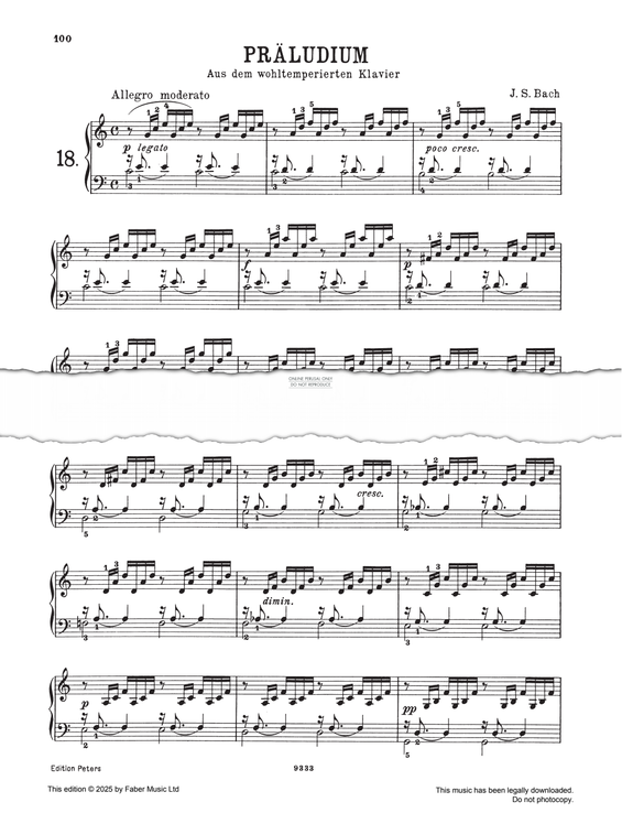 Produktgalerie: Seite 1 von 1 Prelude in C major BWV846, Johann Sebastian Bach, Klavier