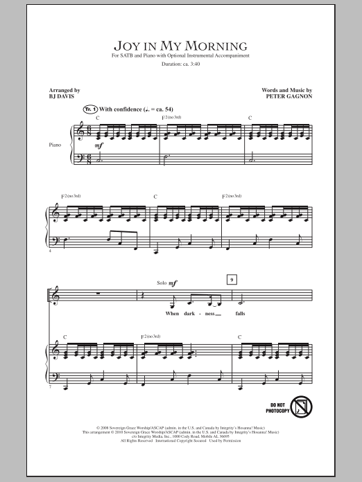 Produktgalerie: Seite 1 von 1 Joy In My Morning, BJ Davis, Chor