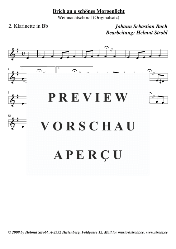 gallery: Brich an oh schönes Morgenlicht, , Klarinettenquartett