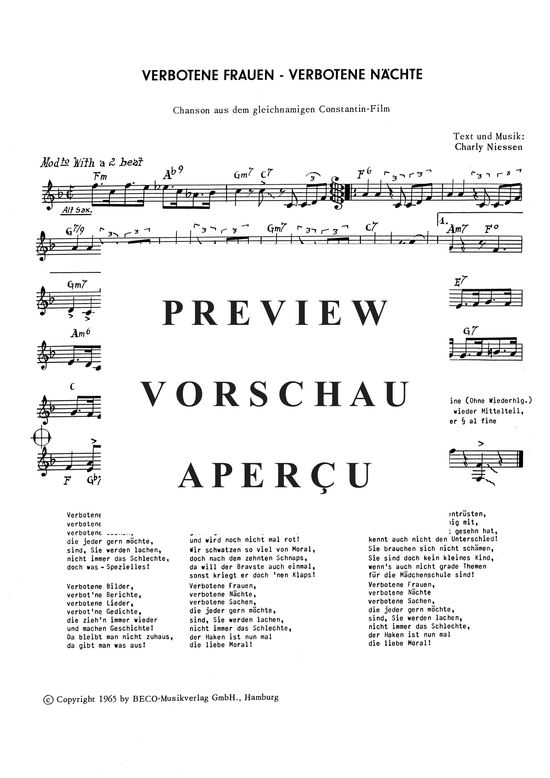 Product picture to: Verbotene Frauen - Verbotene Nächte Chanson (Filmmusik, 1963)