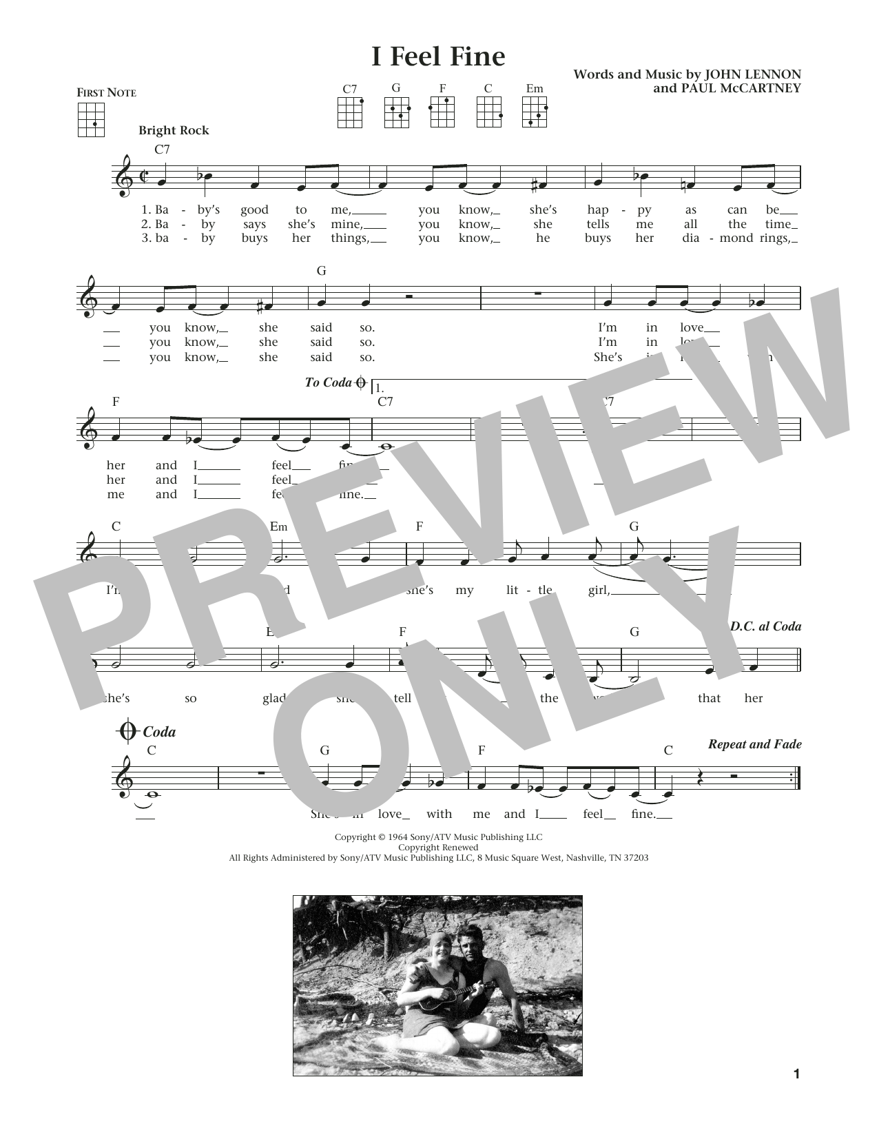 Product gallery: Page 1 of 1 I Feel Fine (from The Daily Ukulele) (arr. Liz and Jim Beloff), The Beatles