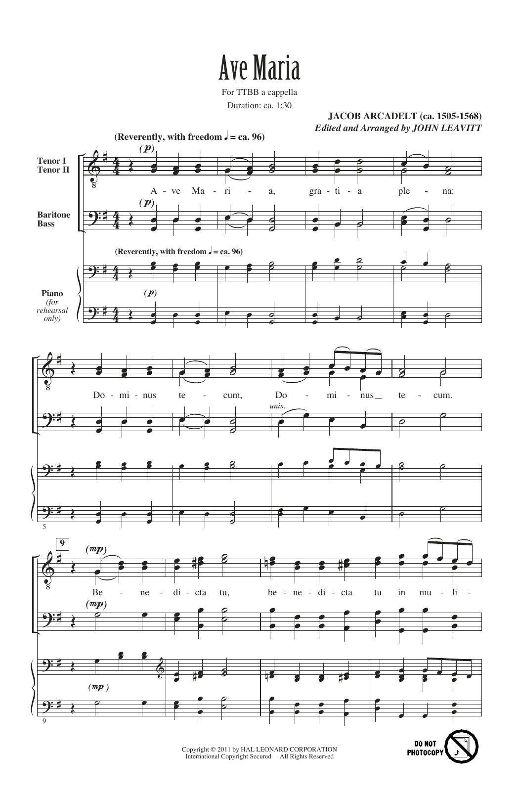 Product picture to: Ave Maria (arr. John Leavitt)