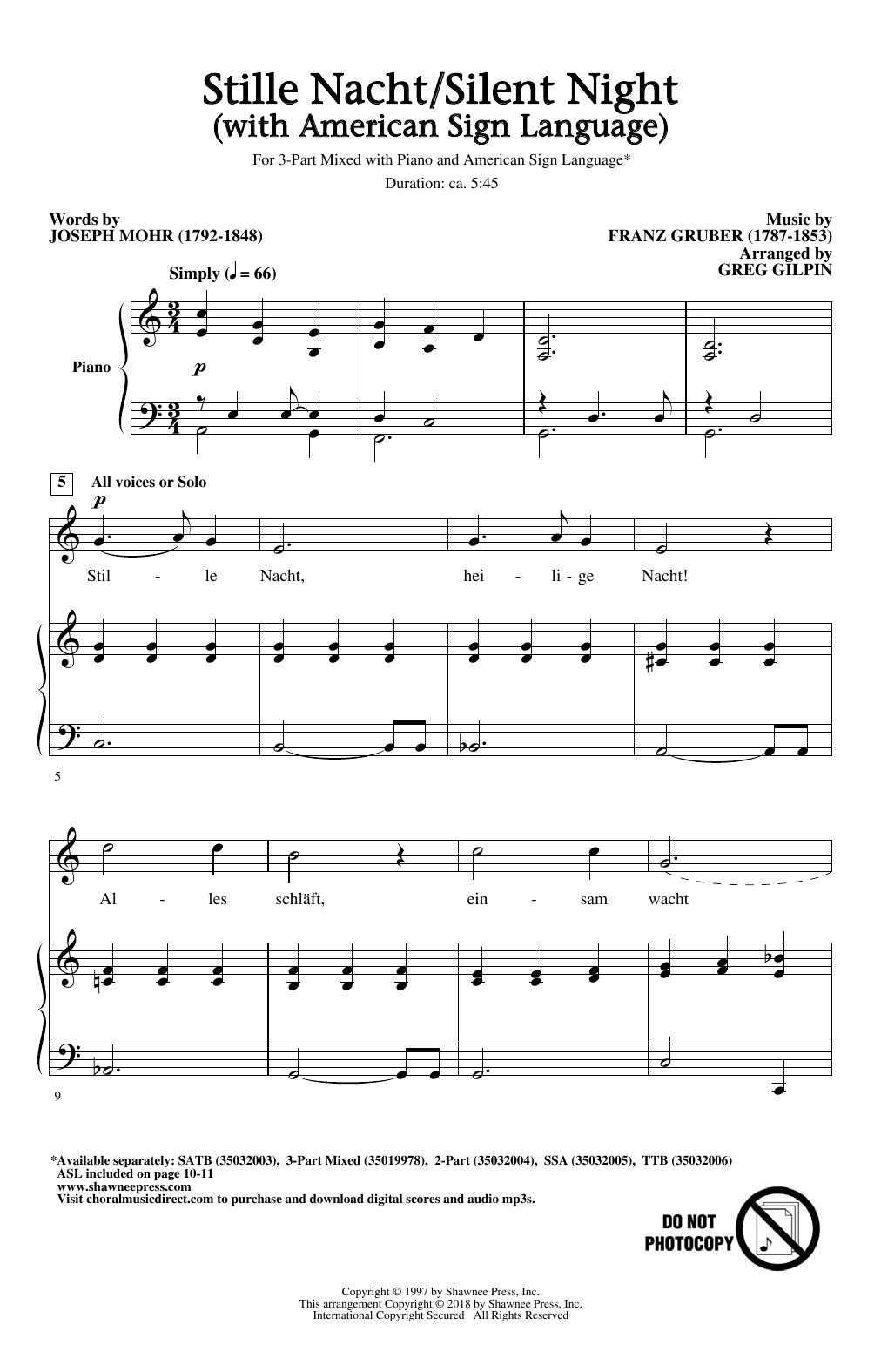 Product picture to: Stille Nacht/Silent Night (With American Sign Language)