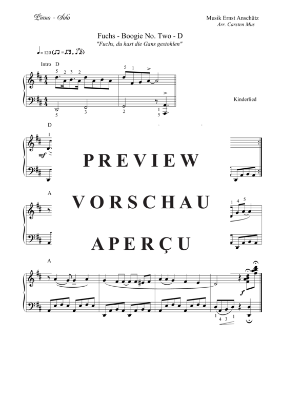 Product picture to: Fuchs-Boogie No. Two - D Ernst Anschütz
