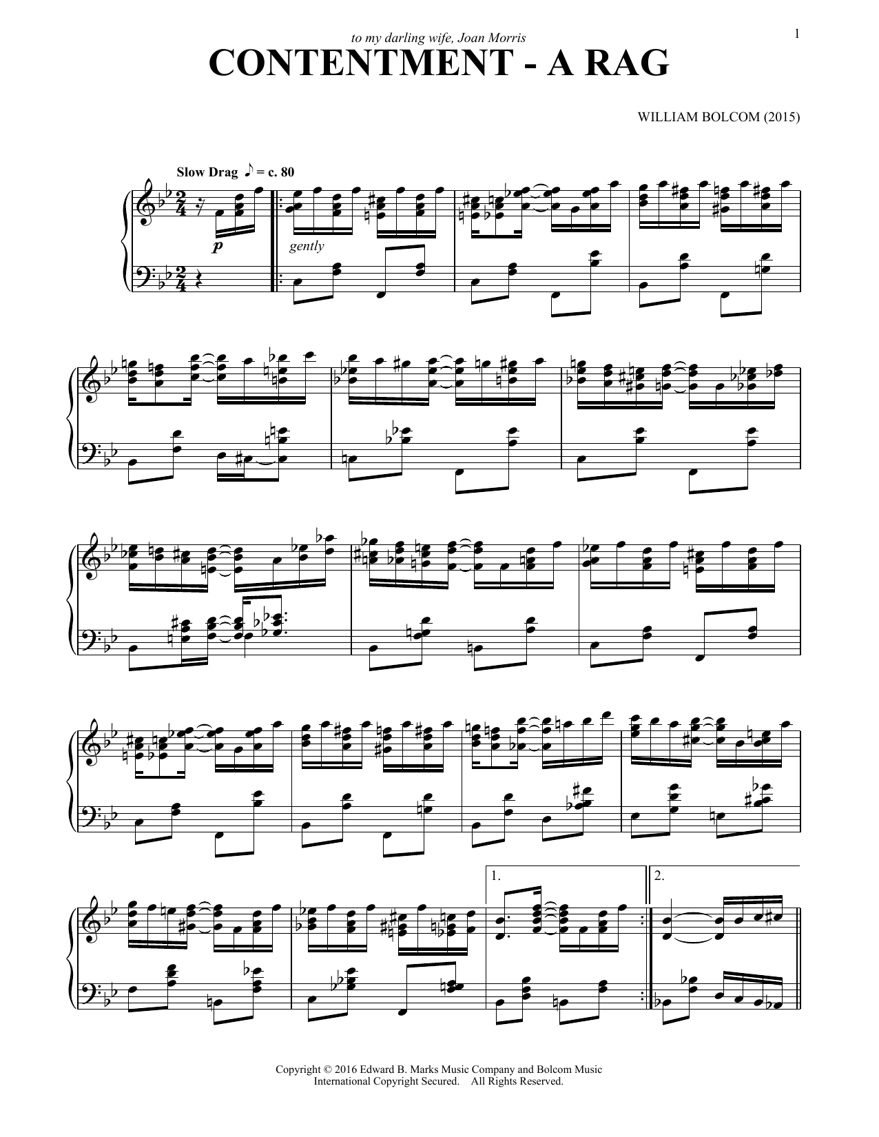 Product gallery: Page 1 of 1 Contentment - A Rag, William Bolcom