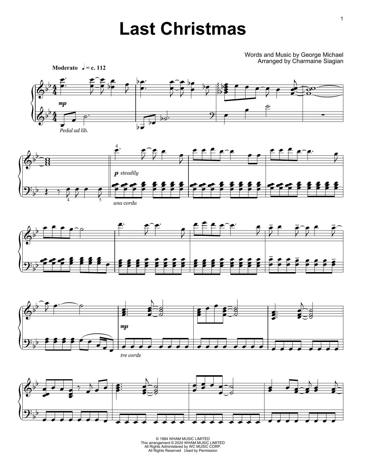 Product gallery: Page 1 of 1 Last Christmas (arr. Charmaine Siagian), Wham!