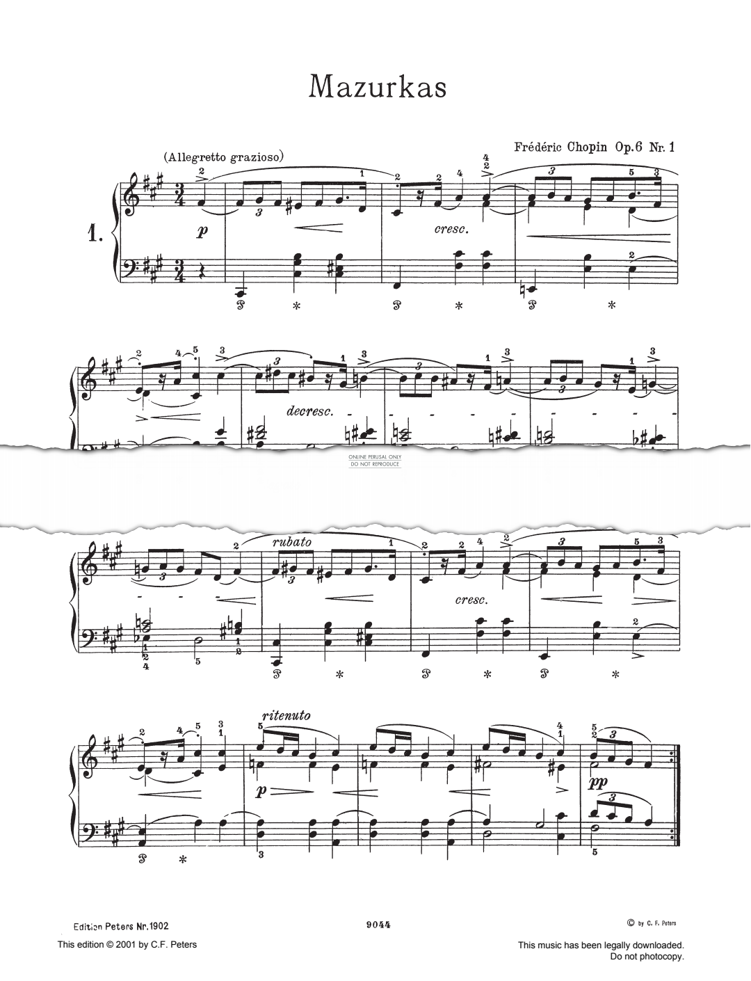 Produktbild zu: Mazurkas Op. 6 No. 1