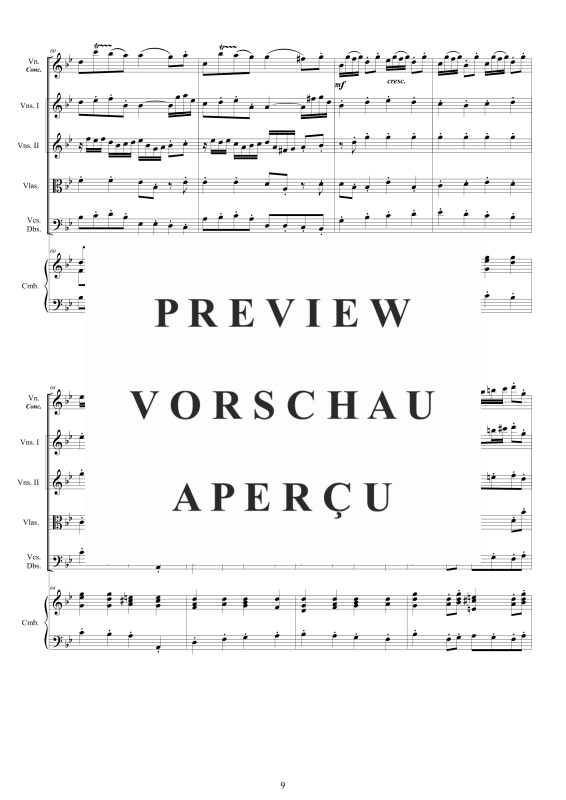 Produktgalerie: Seite 10 von 11 Concerto No.1 in B-Dur Op.9, , Violine concertante, Streicher Ensemble und Cembalo BC