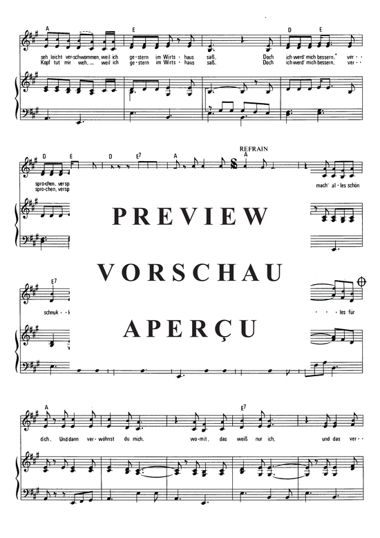 gallery: Und heut verwöhn ich dich , Wildecker Herzbuben, 	Die, (Klavier + Gesang)
