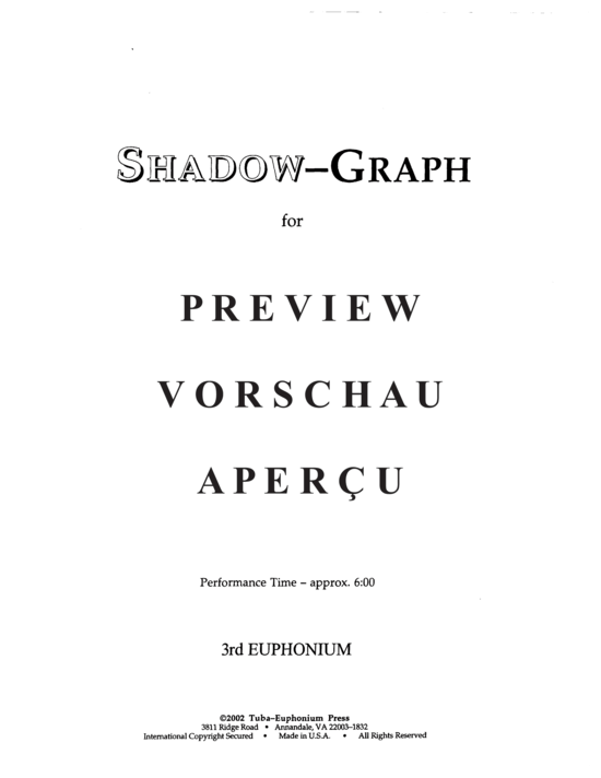 Product gallery: Page 20 of 21 Shadow-Graph , , (Euphonium Quartet)