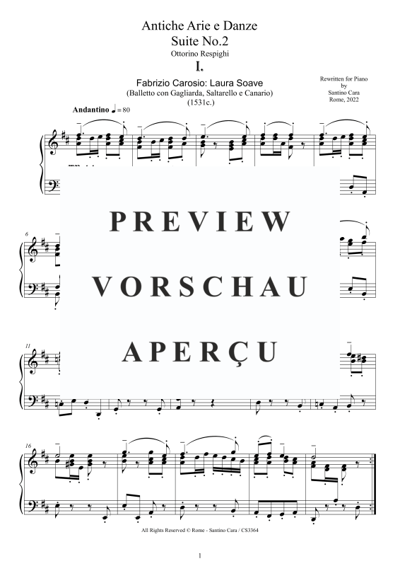 Produktgalerie: Seite 2 von 11 Suite No. 2 - Antiche Arie e Danze, , Klavier Solo