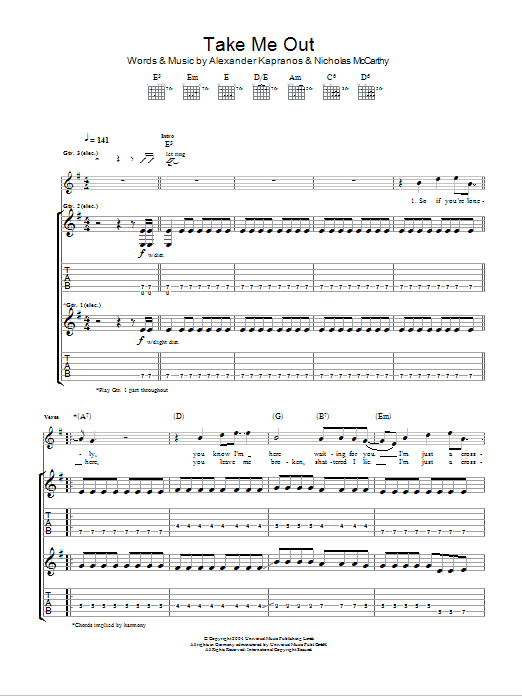 Product gallery: Page 1 of 1 Take Me Out, Franz Ferdinand