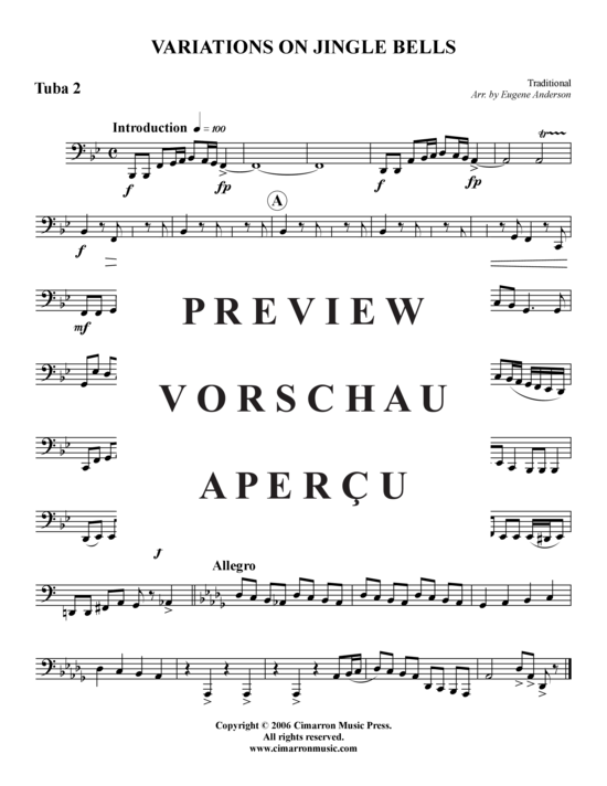 Product gallery: Page 9 of 9 Jingle Bells & Variations , , (Tuba Quartet: 2x Baritone, 2xTuba)