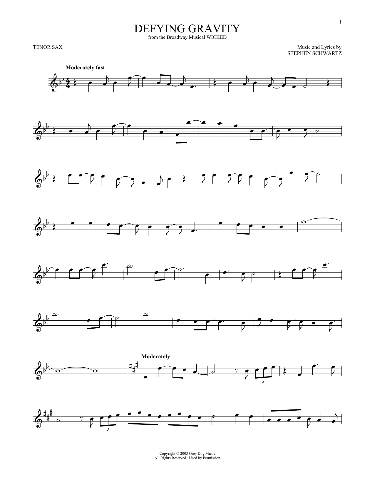 Product gallery: Page 1 of 1 Defying Gravity (from Wicked), Stephen Schwartz