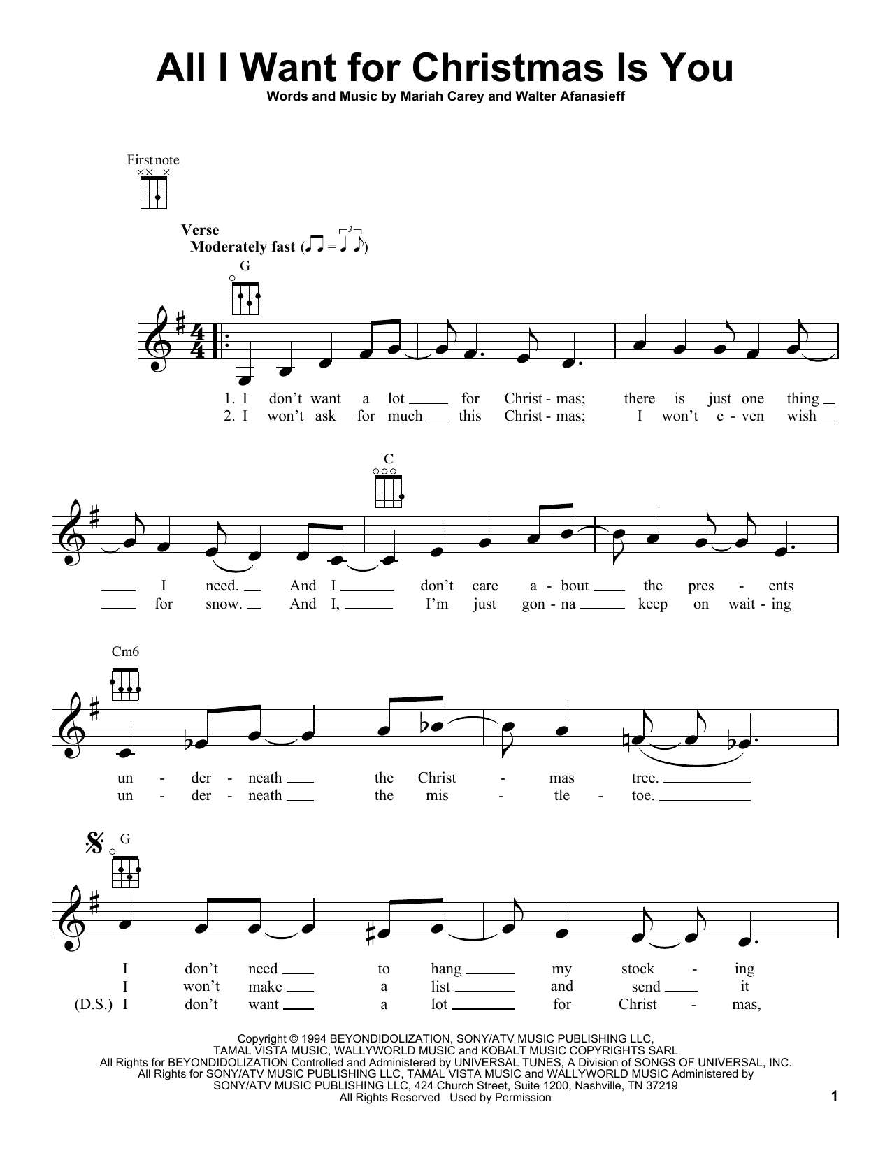 Product gallery: Page 1 of 1 All I Want For Christmas Is You, Mariah Carey