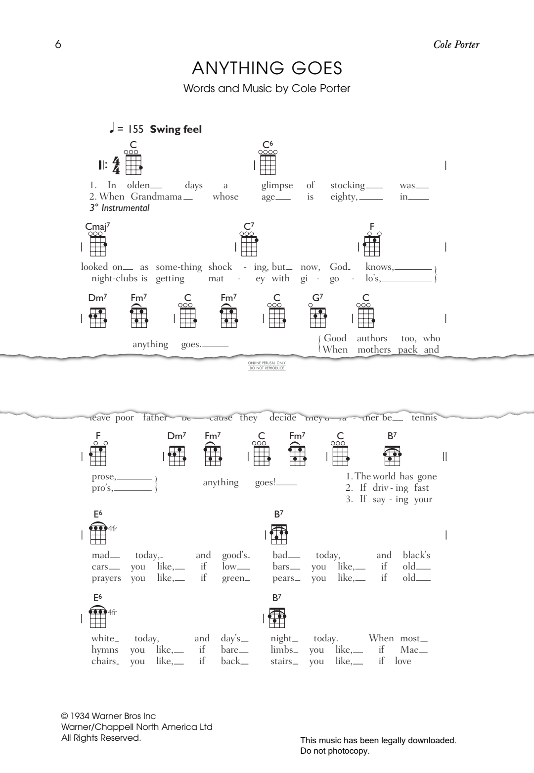 Product gallery: Page 1 of 1 Anything Goes, Cole Porter