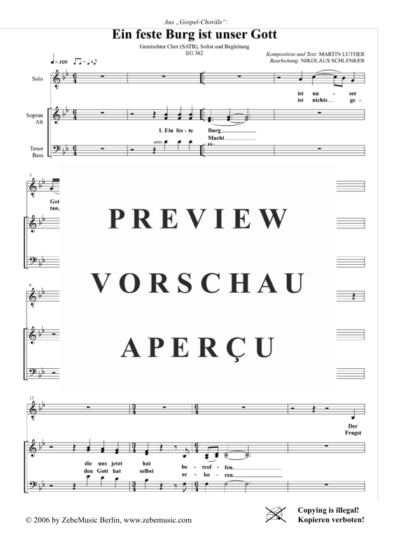 gallery: Ein feste Burg ist unser Gott EG 362, , Gemischter Chor, Solist und Klavier