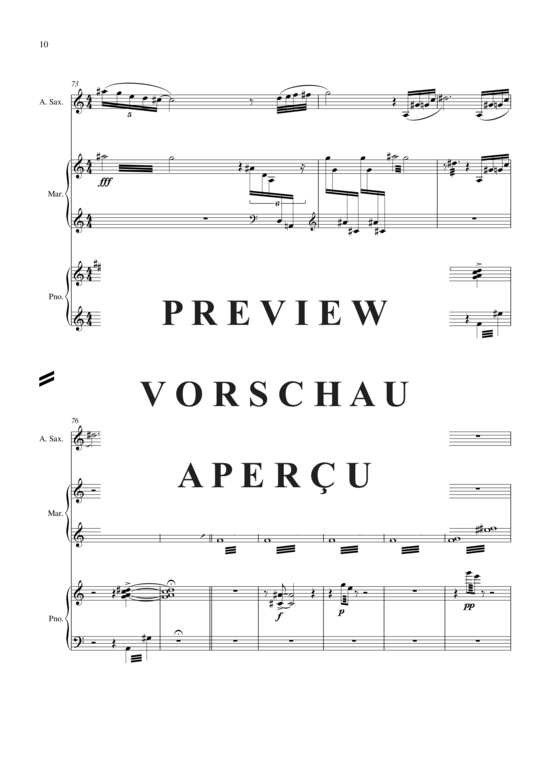 Product gallery: Page 11 of 21 Frequent Flyer , , (alto saxophone, marimba + piano)