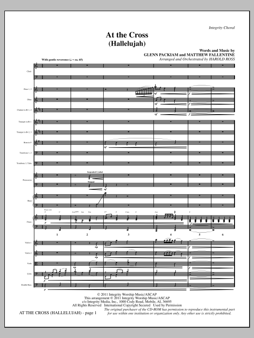 Produktgalerie: Seite 1 von 1 At The Cross (Hallelujah) - Full Score, Harold Ross, Chor