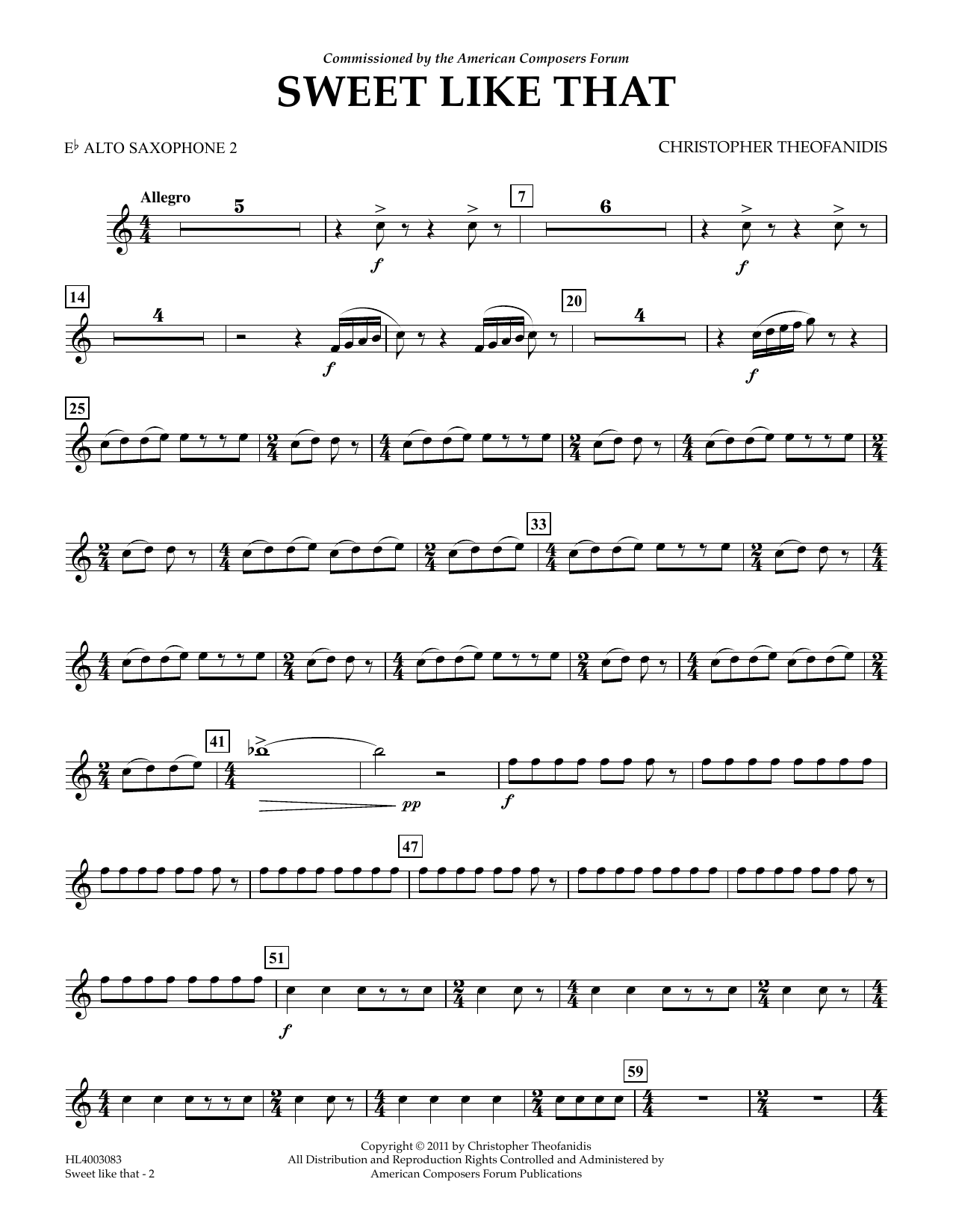 Produktgalerie: Seite 1 von 1 Sweet like that - Eb Alto Sax 2, Christopher Theofanidis, Ensemble