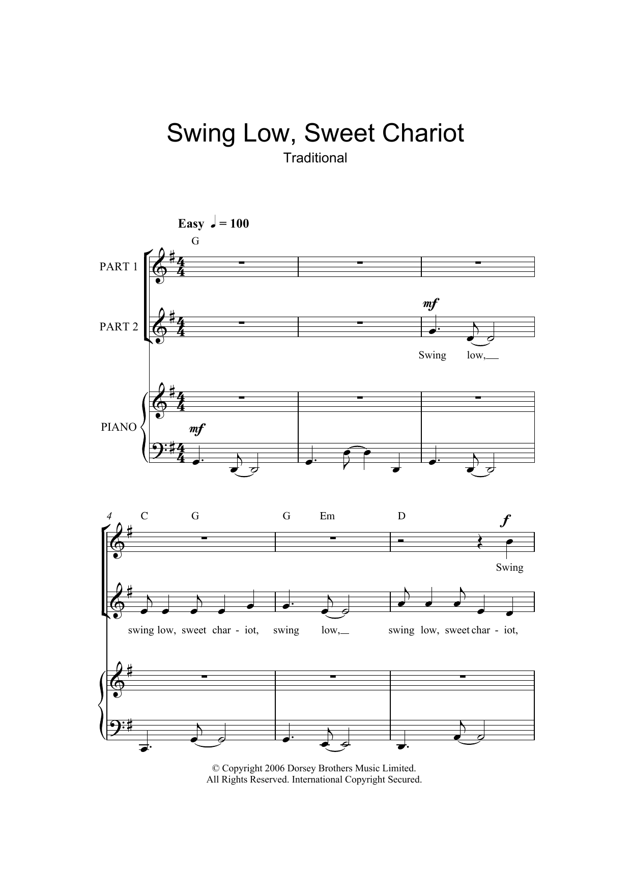 Produktgalerie: Seite 1 von 1 Swing Low, Sweet Chariot (arr. Rick Hein), Traditional, Chor