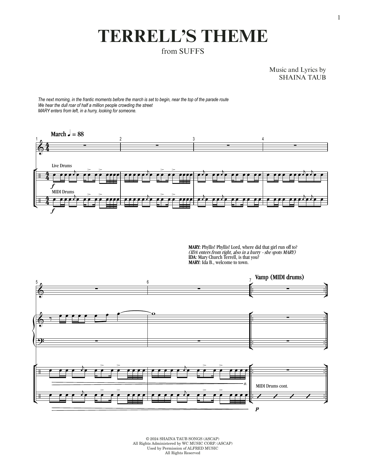 Produktgalerie: Seite 1 von 1 Terrell's Theme (from Suffs), Shaina Taub, Gesang, Klavier