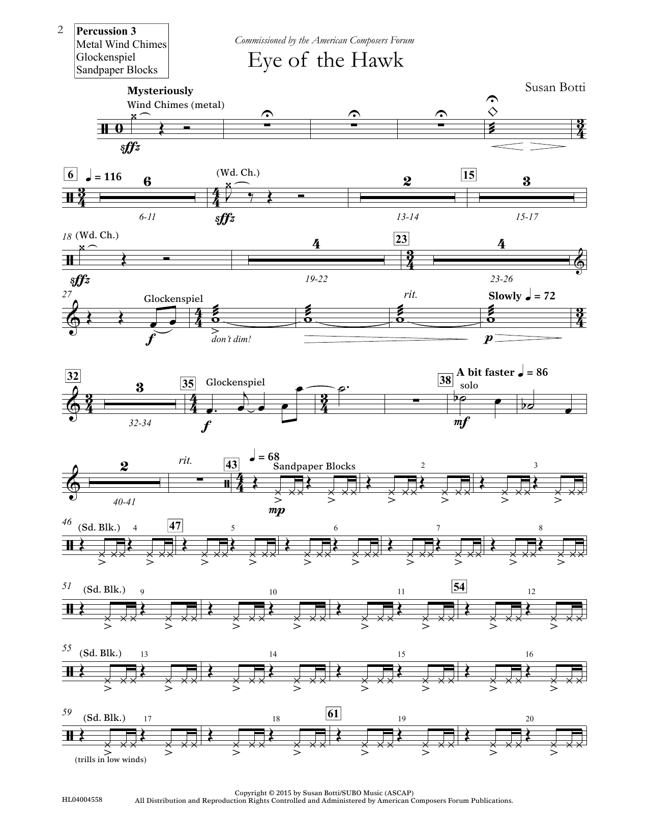 Produktgalerie: Seite 1 von 1 Eye of the Hawk - Percussion 3, Susan Botti, Ensemble