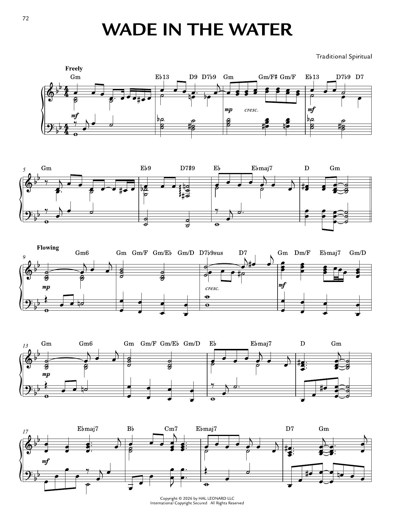 Produktgalerie: Seite 1 von 1 Wade In The Water [Jazz version] (arr. Brent Edstrom), Traditional Spiritual, Klavier