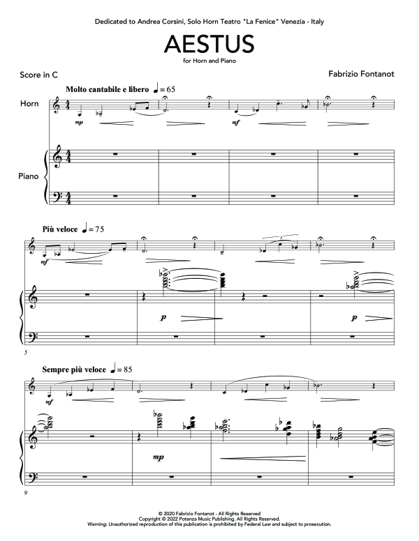 Produktgalerie: Seite 1 von 11 Aestus, , (Horn in F und Klavier)