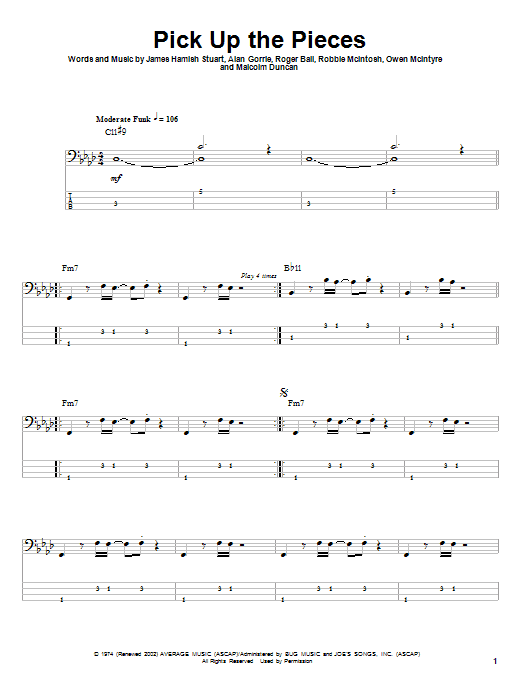 Produktgalerie: Seite 1 von 1 Pick Up The Pieces, Average White Band, E-Bass