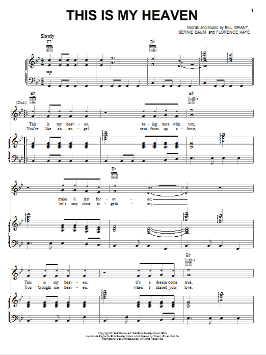 Produktgalerie: Seite 1 von 1 This Is My Heaven, Elvis Presley, Gesang, Gitarre, Klavier