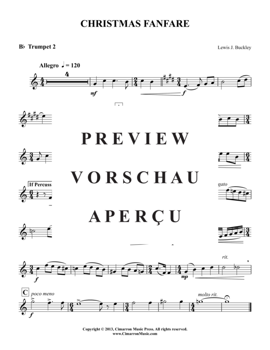 Produktgalerie: Seite 5 von 9 Weihnachts-Fanfare , , (Trompeten-Quartett + ad.lib. Perc.)