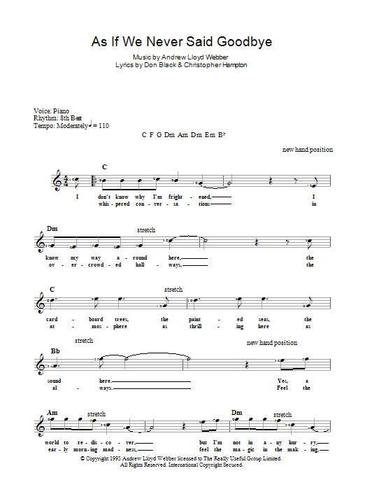 Product picture to: As If We Never Said Goodbye (from Sunset Boulevard)