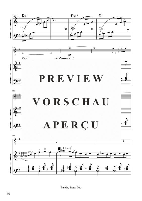 Produktgalerie: Seite 11 von 11 Sunday, , Combo: Zwei Melodiestimmen in C/B/Es, Klavier und Kontrabass