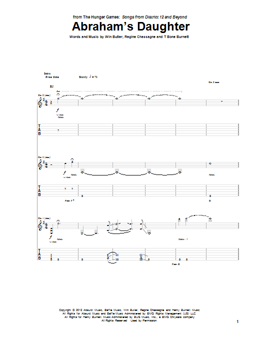 Produktgalerie: Seite 1 von 1 Abraham's Daughter, Arcade Fire, Gitarre
