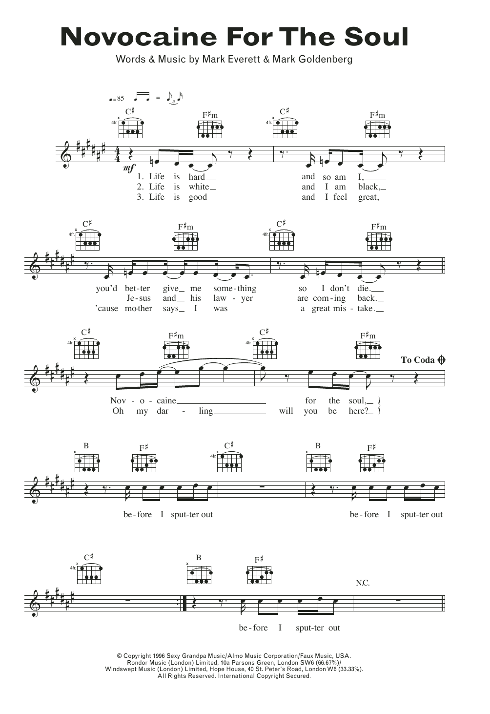 Produktgalerie: Seite 1 von 1 Novocaine For The Soul, Eels, Melodieinstrument