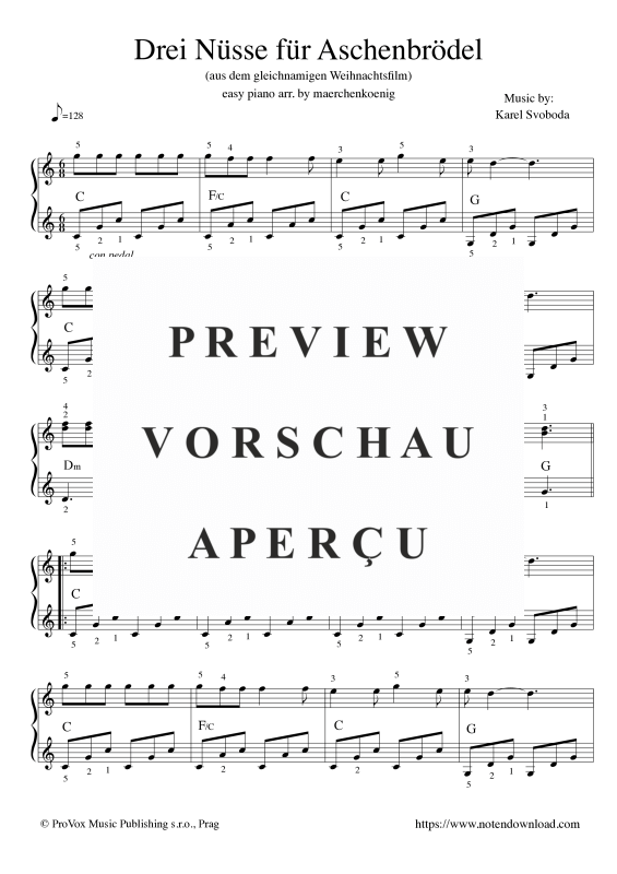 gallery: Drei Nüsse Für Aschenbrödel, Svoboda, Karel, (Klavier Solo)