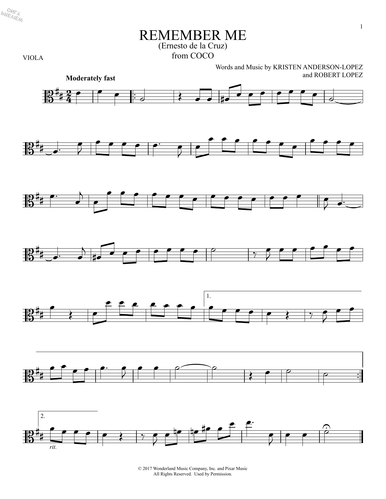 Product gallery: Page 1 of 1 Remember Me (Ernesto de la Cruz) (from Coco), Kristen Anderson-Lopez & Robert Lopez